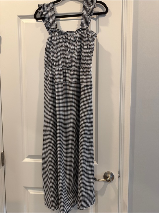 Old Navy Pants - Old Navy Black and White Gingham Smocked Jumpsuit
